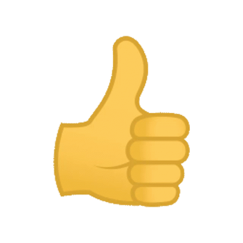 An animated image of thumbs up.