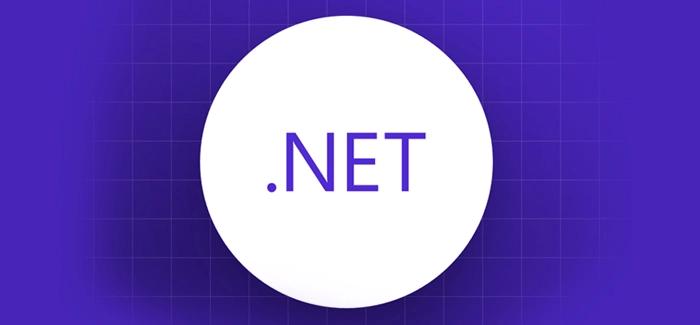 The image displays ".NET" and illustrates the .NET Course syllabus.