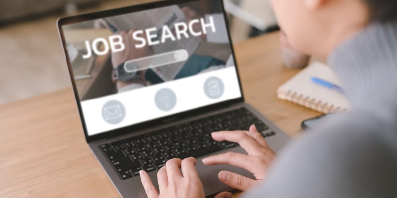 The image of the job search concept is used to illustrate using LinkedIn to get a job.