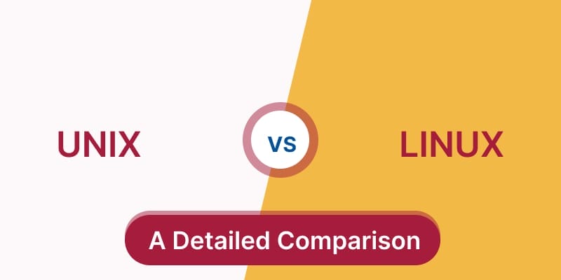 The image illustrates the difference between Linux and Unix.
