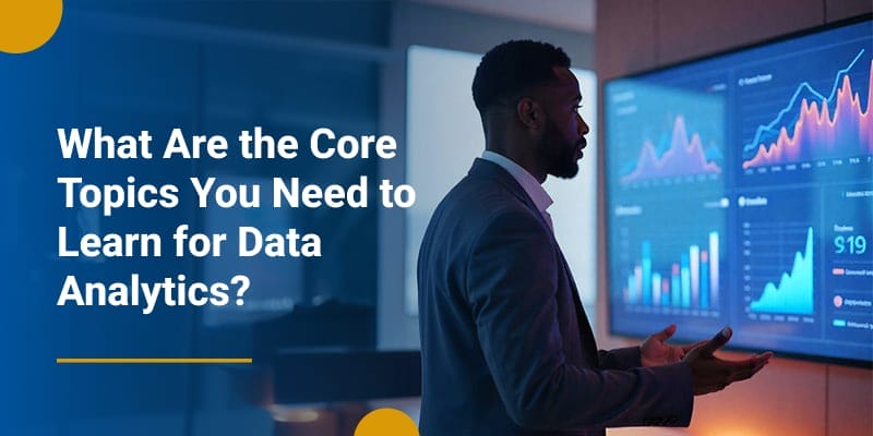 Illustration of the core topics for mastering data analytics.
